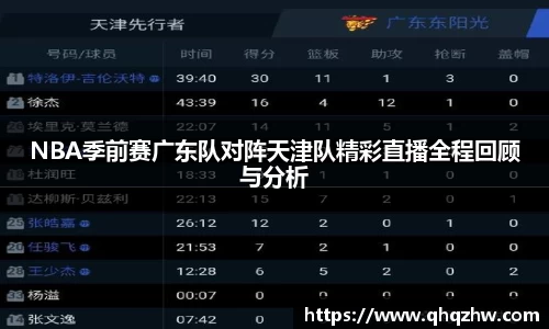 NBA季前赛广东队对阵天津队精彩直播全程回顾与分析